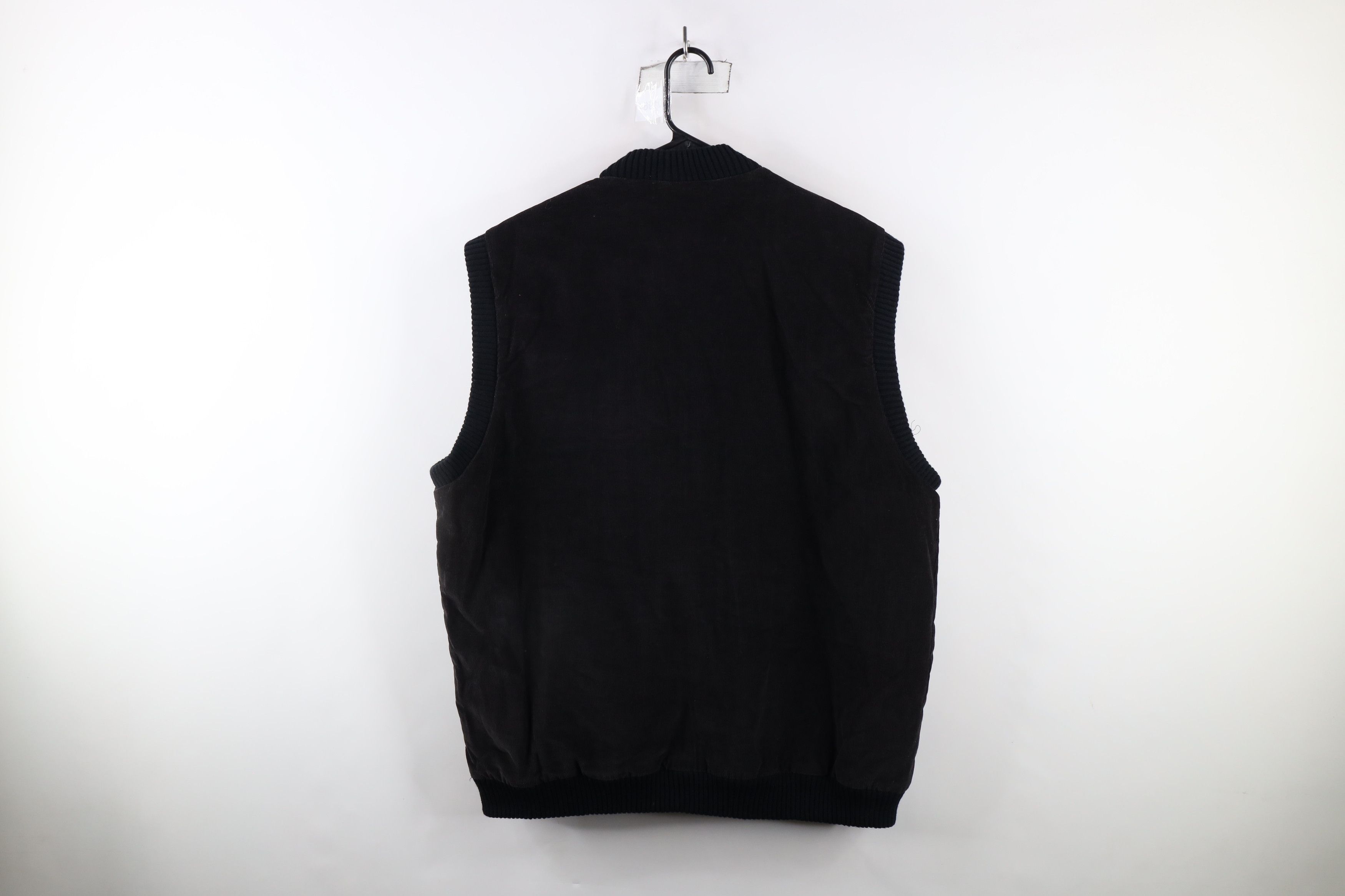 Vintage Vintage 70s Streetwear Corduroy Puffer Vest Jacket Black Size US XL / EU 56 / 4 - 11 Thumbnail