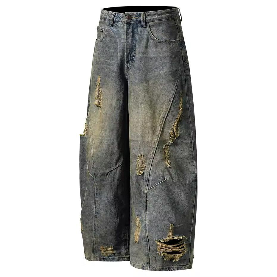 Designer × Vintage Distressed Retro Style Vintage Washed Loose Baggy Jeans Size US 31 - 2 Thumbnail