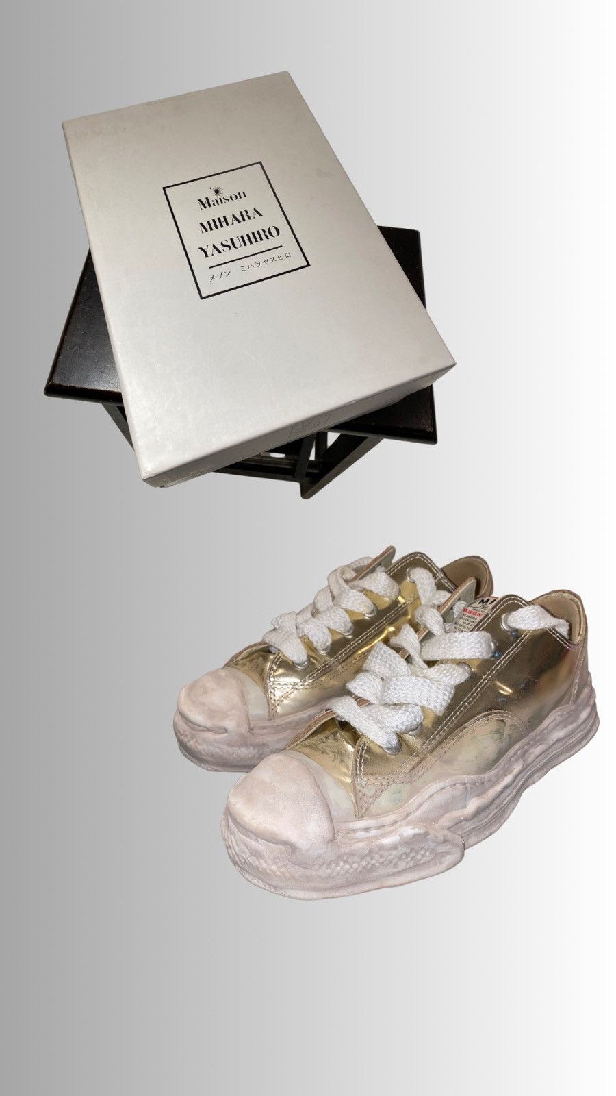 Maison MIHARA YASUHIRO Mihara Yasuhiro Off-Gold Hank Sole Low Sneakers Size 8 Size US 8 / EU 41 - 13 Thumbnail