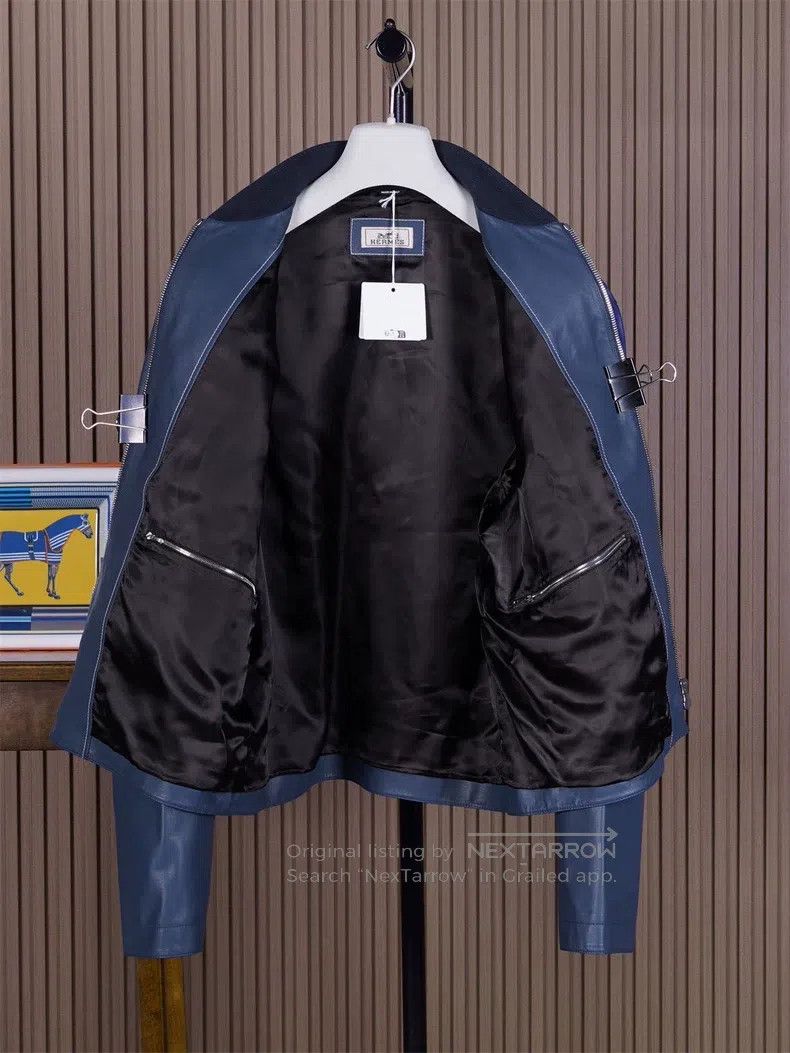 Hermes Hermes Midnight Blue Calfskin Jacket Size US M / EU 48-50 / 2 - 3 Thumbnail