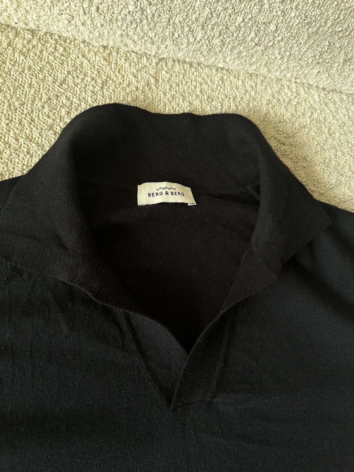 Berg & Berg Berg & Berg - BERNT Knitted Polo Black - Large Size US L / EU 52-54 / 3 - 4 Thumbnail