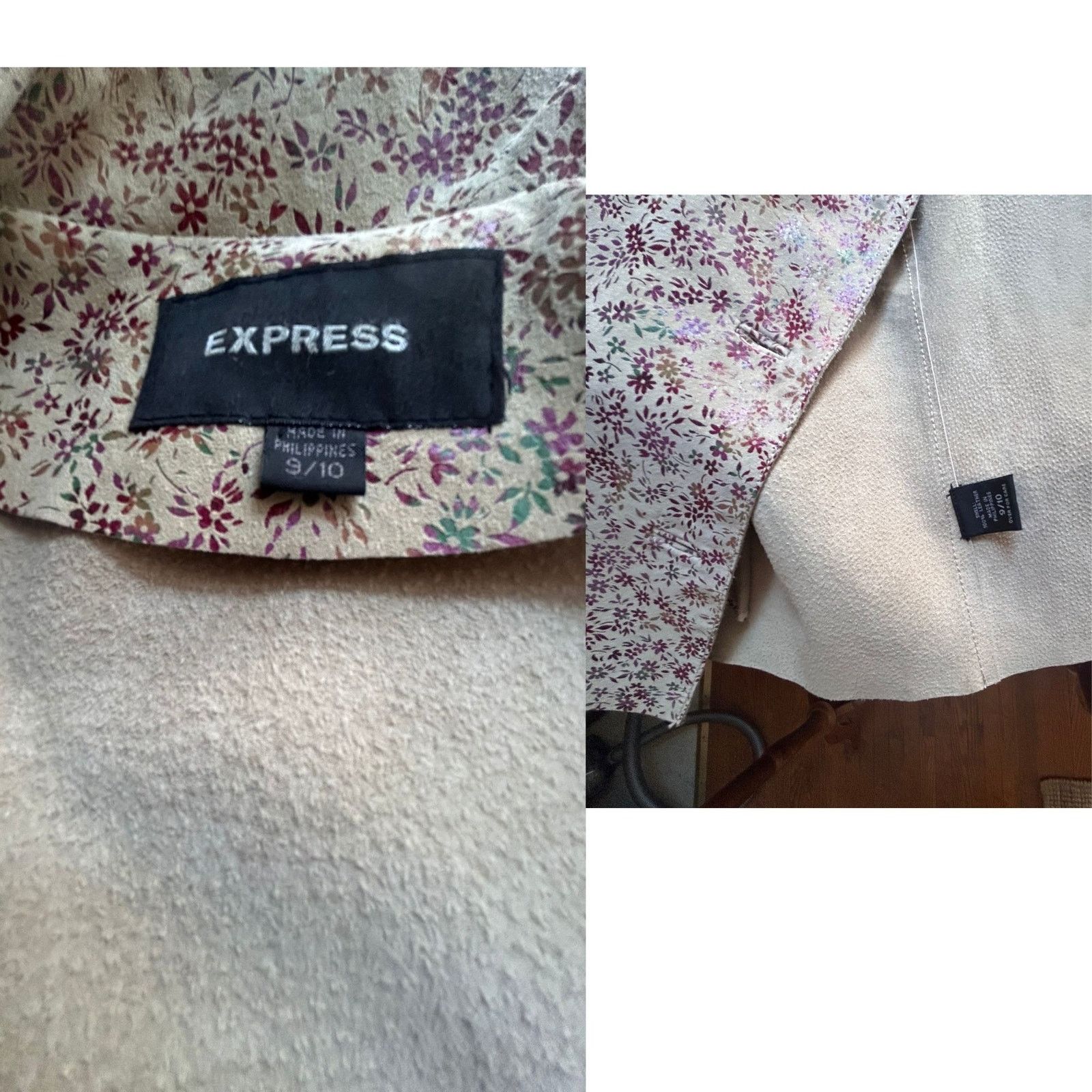 Express Floral Metallic Leather Jacket, 80's MINT condition Size M / US 6-8 / IT 42-44 - 6 Thumbnail