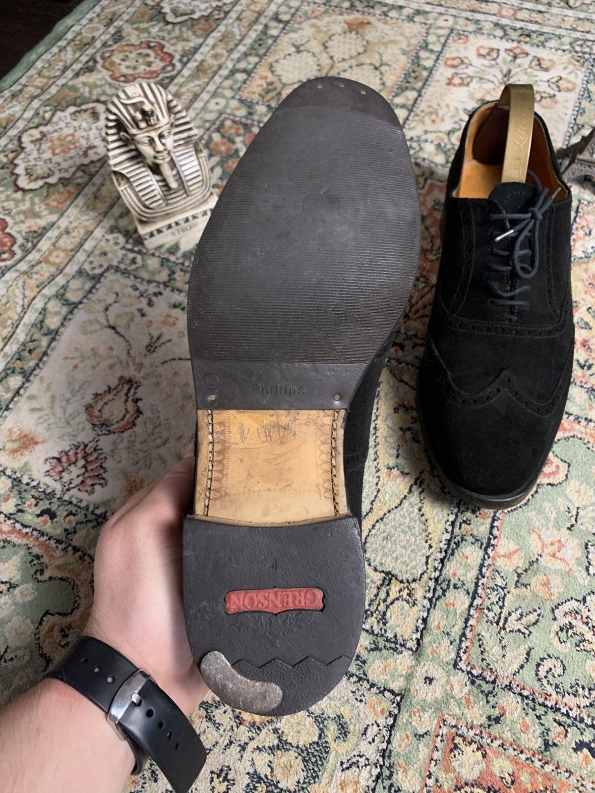 Grenson Beautiful Grenson brogue Suede Black shoes Uk 8 Size US 8 / EU 41 - 7 Thumbnail