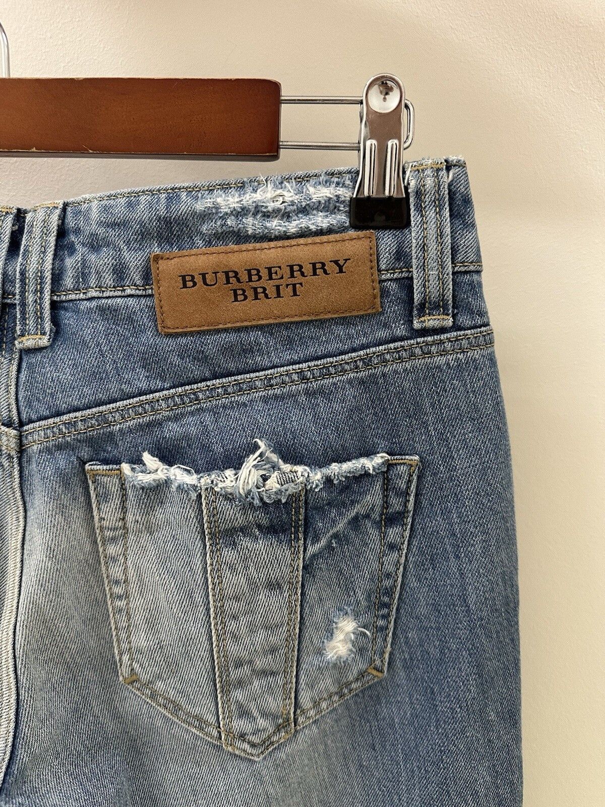 Burberry Burberry Brit Jeans Womens Denim Zip Distressed Blue Size 28" / US 6 / IT 42 - 6 Thumbnail