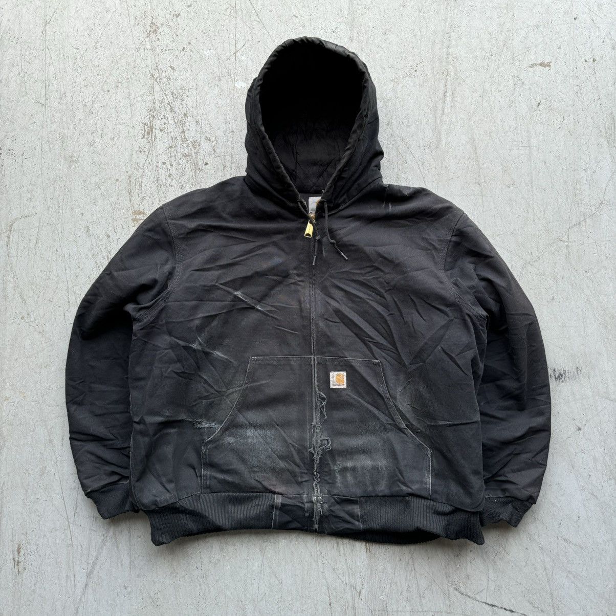 Carhartt × Vintage Carhartt 90’s Vintage J130 Jacket Faded Black Hooded Size US XXL / EU 58 / 5 - 1 Thumbnail