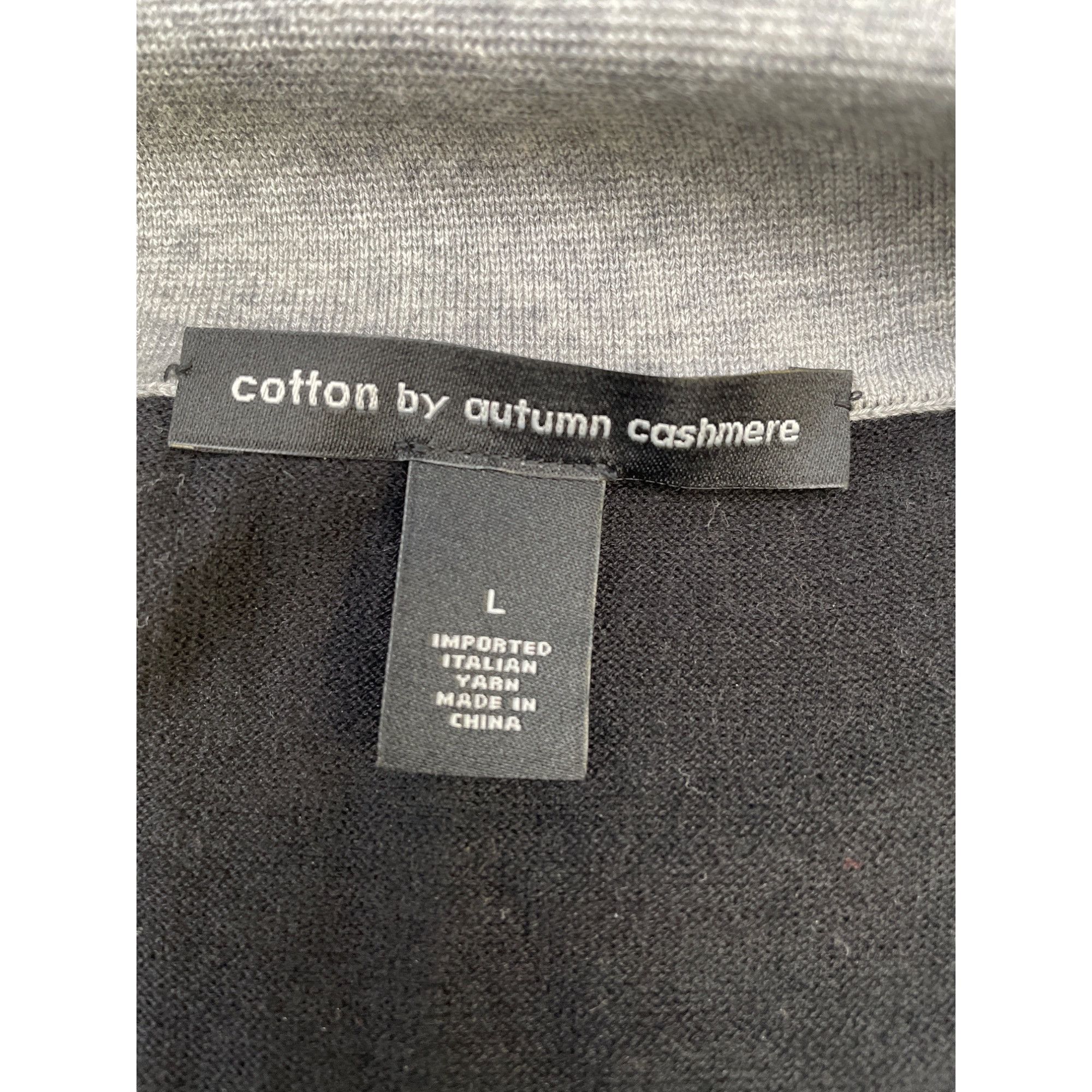 Autumn Cashmere Autumn Cashmere Mens Polo Shirt Black Gray Italian Yarn Size Size US L / EU 52-54 / 3 - 5 Thumbnail