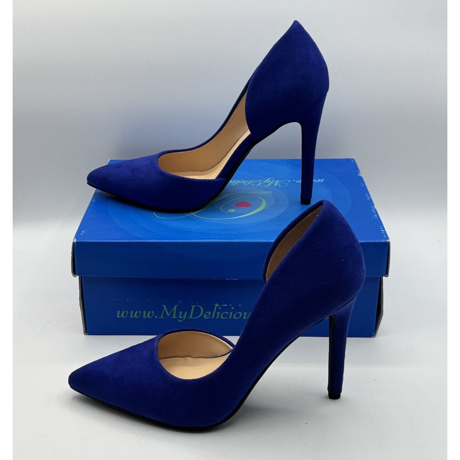 Other My Delicious Shoes Women’s Stephanie Blue Faux Suede Pumps Size US 7 / IT 37 - 4 Thumbnail