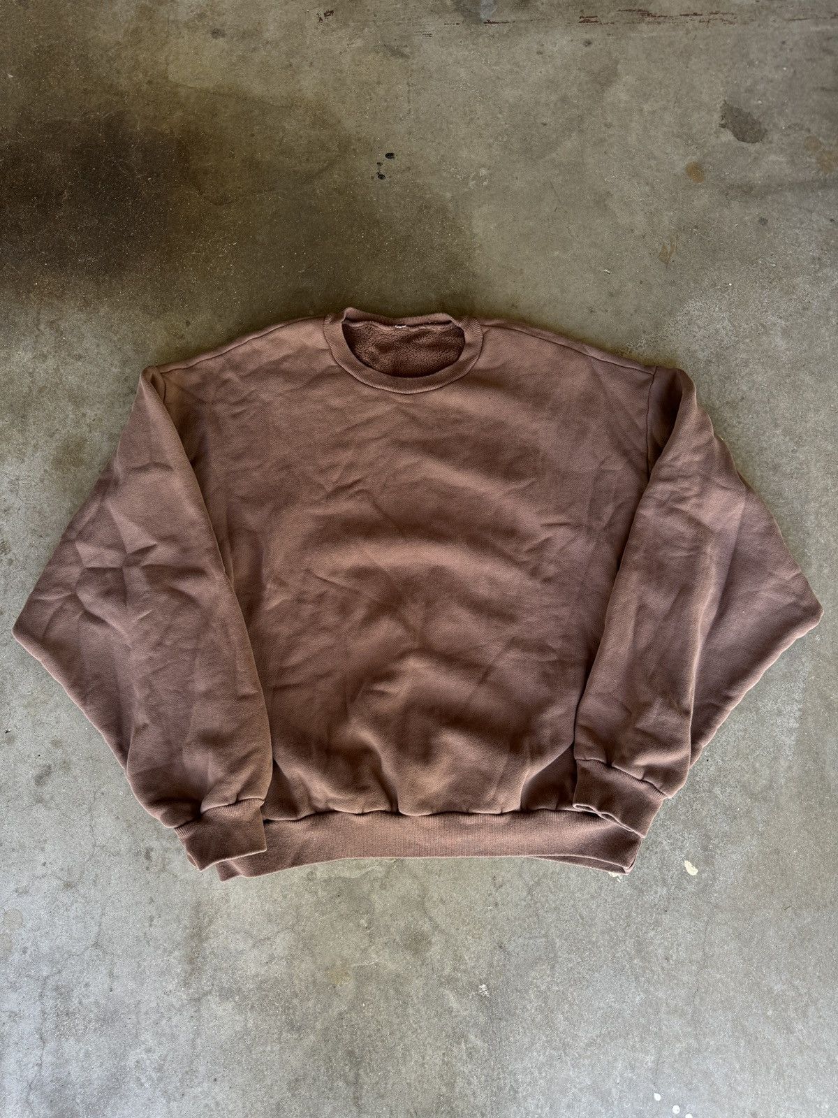 2019 LAA Yeezy Season Sample Dye Crewneck Sweatshirt Brown Tops