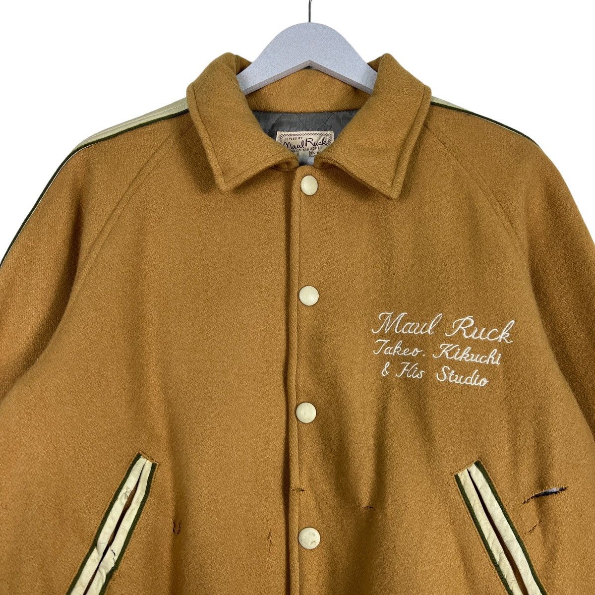Takeo Kikuchi 🔥 MAUL RUCK TAKEO KIKUCHI WOOL VARSITY BOMBER JACKET Size US L / EU 52-54 / 3 - 3 Thumbnail