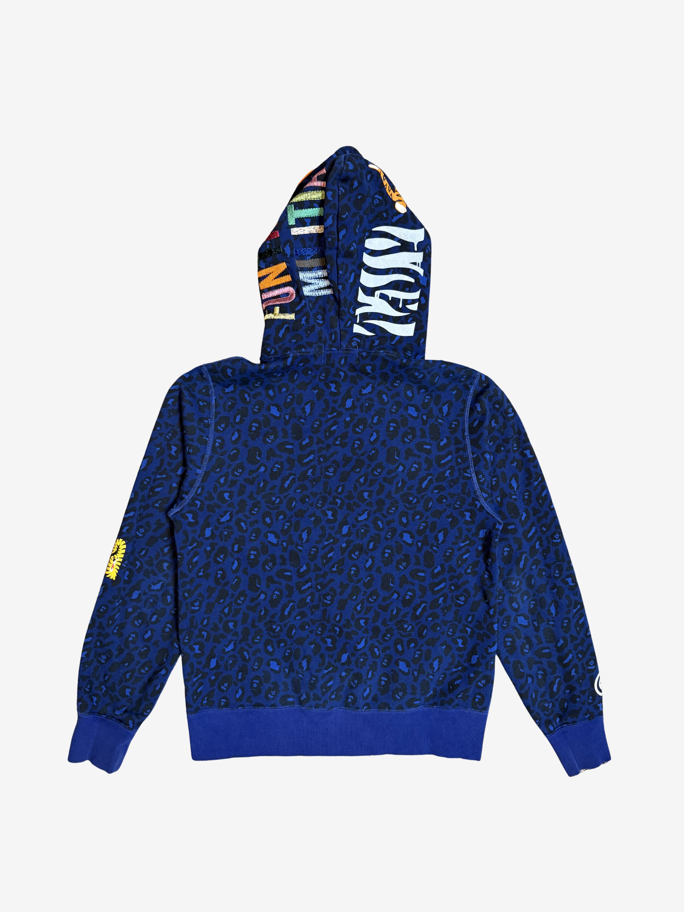 Bape A Bathing Ape Blue Cheetah Tiger Shark Full Zip Shark Hoodie Size US M / EU 48-50 / 2 - 2 Thumbnail