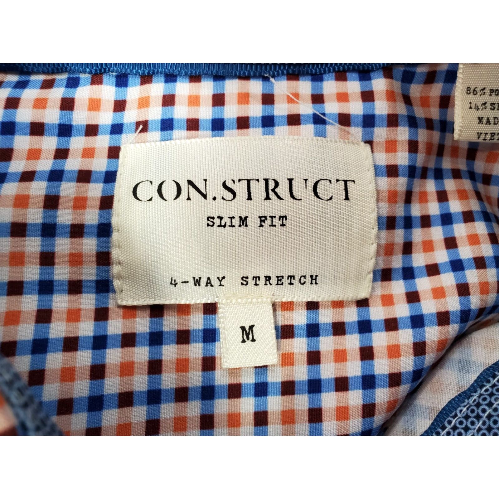 Vintage Con.Struct Shirt Mens Medium White Blue Button Up 4 Way Stretch Performance Shirt Casual/Outdoor 4-Way Stretch Slim Button-Down Collar Men Size US M / EU 48-50 / 2 - 7 Thumbnail