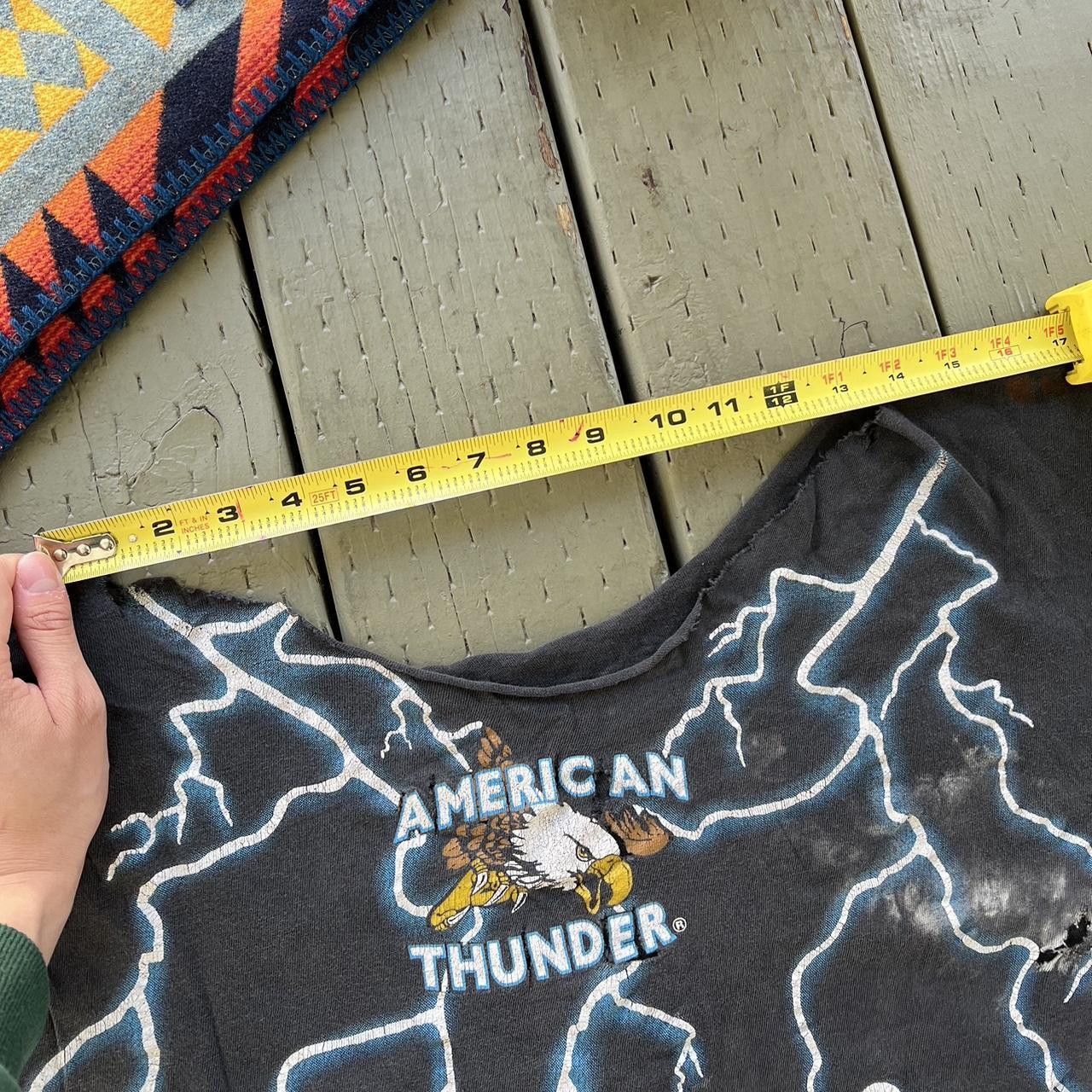 Vintage Vtg 90s American Thunder Mens Indian Eagle Lightning T-Shirt Size US S / EU 44-46 / 1 - 7 Thumbnail