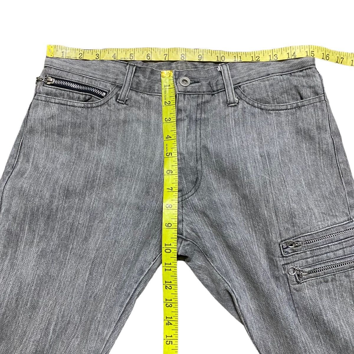 Japanese Brand RUPERT EDGE Grey Denim Flare Cargo Pants Size US 30 / EU 46 - 16 Thumbnail