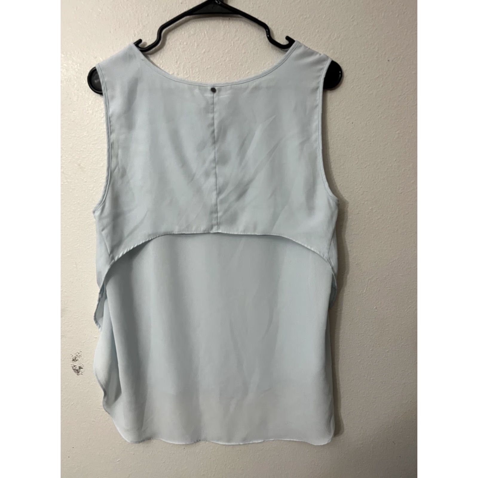Calvin Klein Calvin Klein Women Top Blouse Sleeveless Blue Round Neck Pullover Chiffon Tank Polyester Spandex Classic Logo Size L / US 10 / IT 46 - 2 Thumbnail