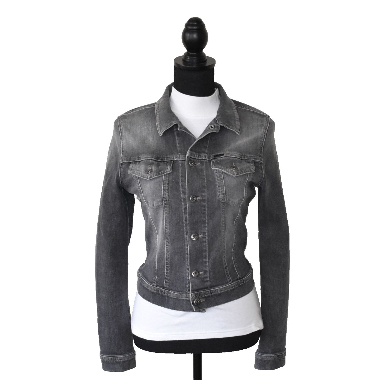 Diesel A7 NEW DIESEL Slim Tailored Gray Denim Jacket Size XS Size XS / US 0-2 / IT 36-38 - 2 Thumbnail