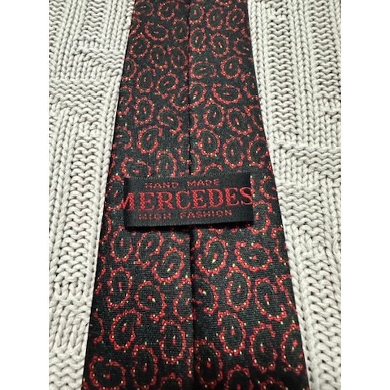 Vintage Vintage Mercedes black paisley water silk tie Size ONE SIZE - 4 Thumbnail