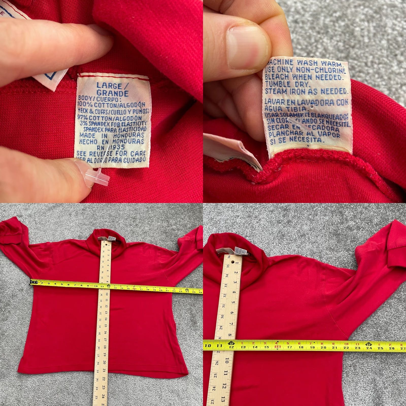 Lands' End VINTAGE Lands' End Turtleneck Shirt Womens Large Red Long Sleeve Cotton Casual Size L / US 10 / IT 46 - 8 Thumbnail