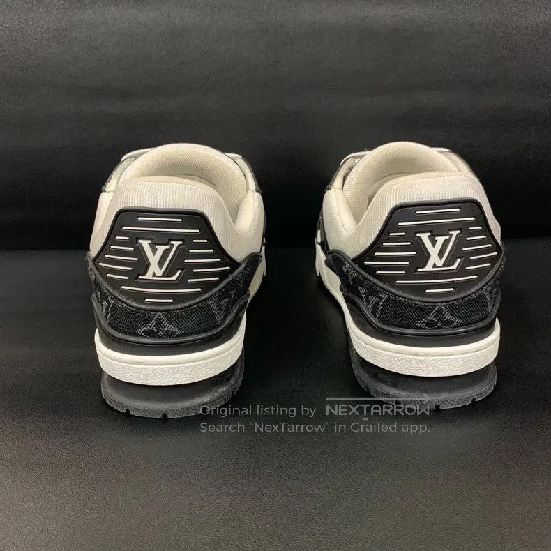 Louis Vuitton Louis Vuitton Trainer Black and White Denim Low Top Board Size US 8 / EU 41 - 3 Thumbnail