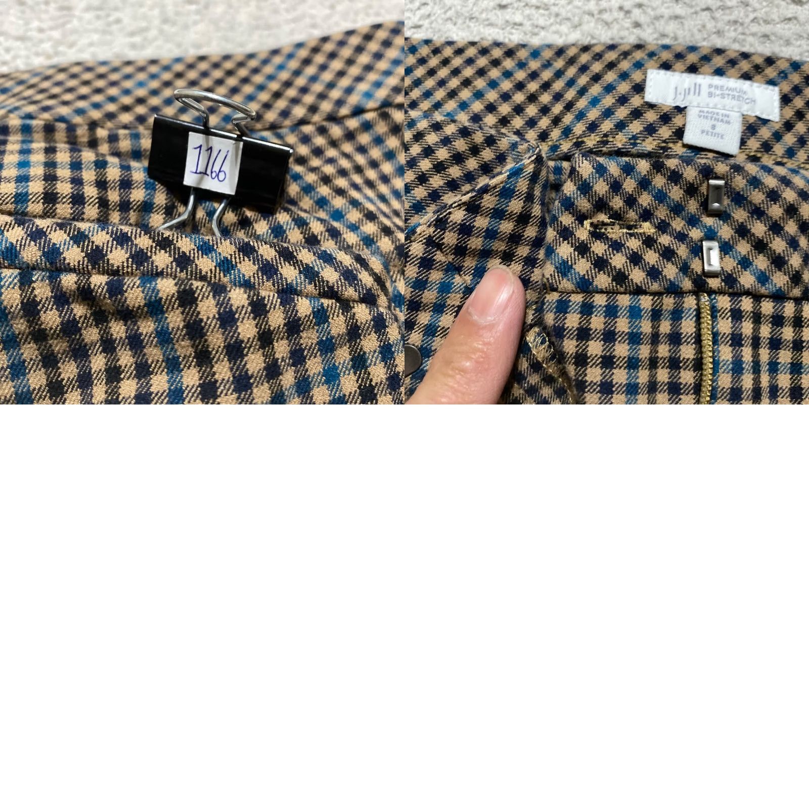 J. Jill J. Jill Pants Multicolor Plaid Petite 8P Straight Ankle Mid Rise Stretch Womens Size 30" / US 8 / IT 44 - 9 Thumbnail