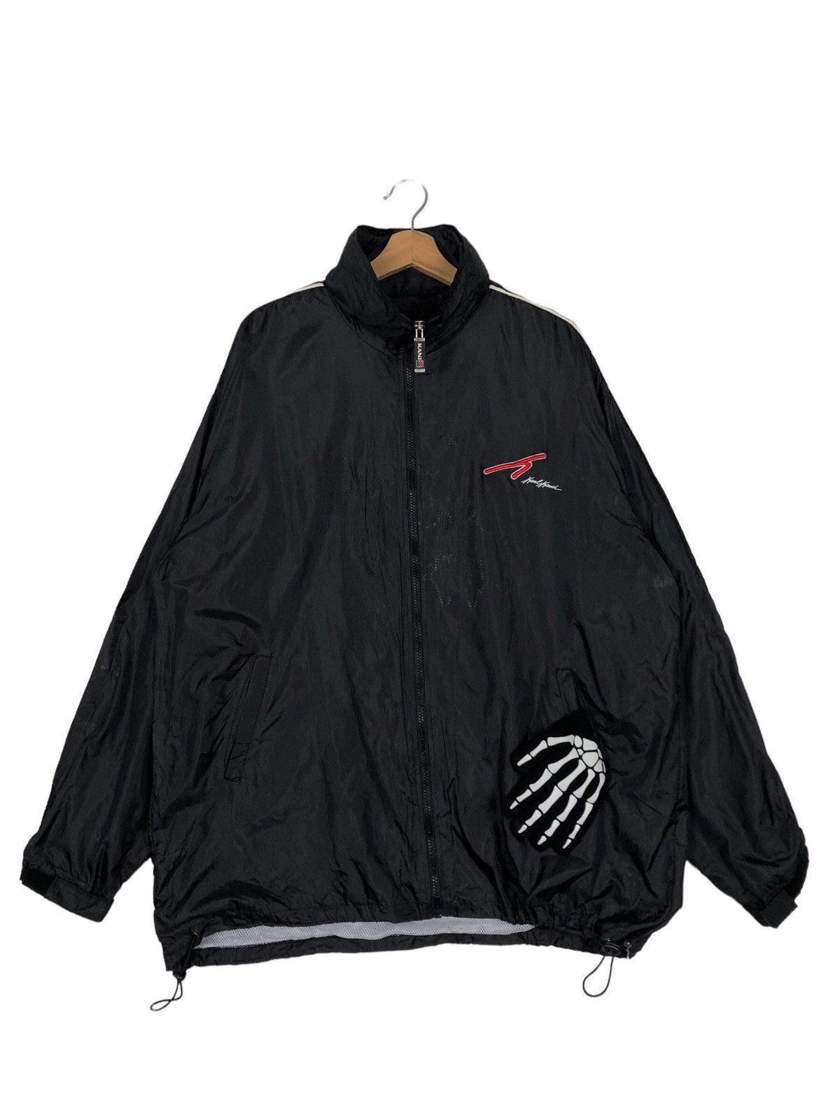Japanese Brand 🔥90’s Vintage Zipper Jacket Karl Kani Big Logo Striped Size US XL / EU 56 / 4 - 1 Thumbnail