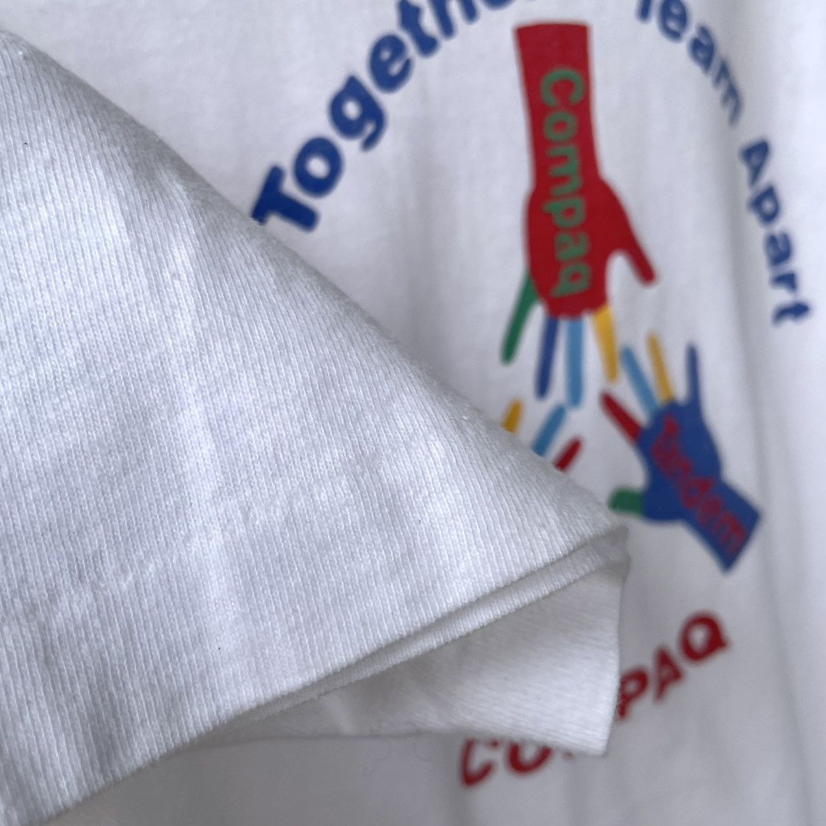 Vintage Compaq X Tandem Computers Vintage 1990s Merging Promo Tee Size US S / EU 44-46 / 1 - 6 Thumbnail