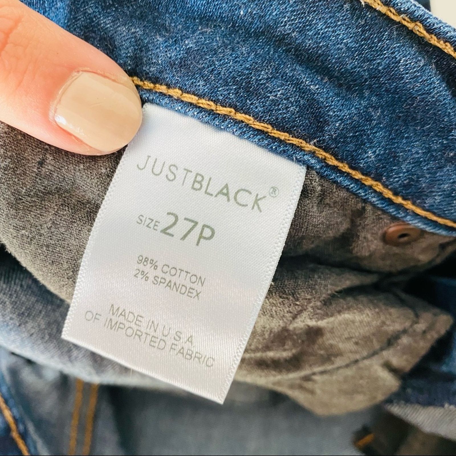 Lululemon JUST BLACK Blue Distressed Ripped Skinny Low Rise Denim Jean Size 27" / US 4 / IT 40 - 4 Thumbnail