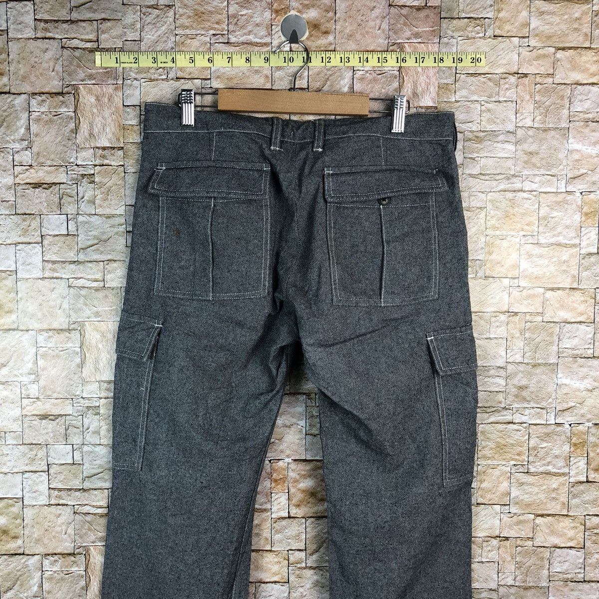 Japanese Brand Ikka Grey Cargo utility tactical Multipocket Pants #A840 Size US 31 - 19 Thumbnail