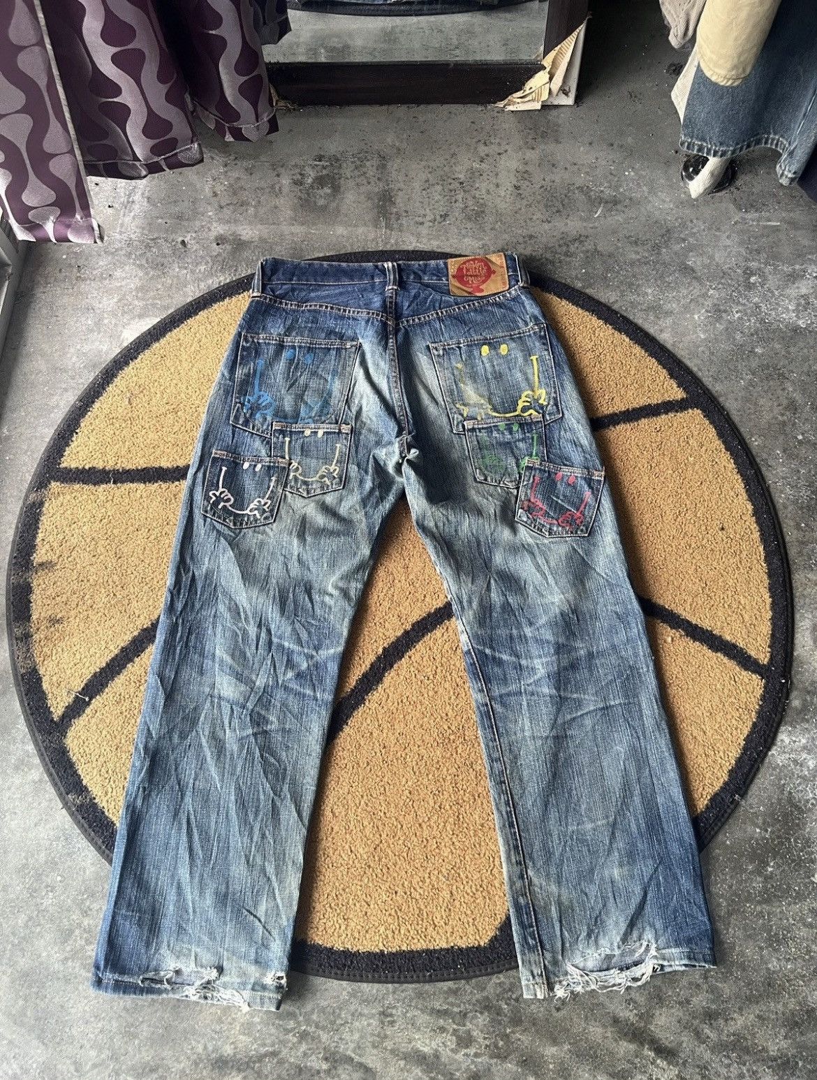 Japanese Brand 🔥Mr Men Little Miss Multipockets Distressed Denim Size US 30 / EU 46 - 2 Thumbnail
