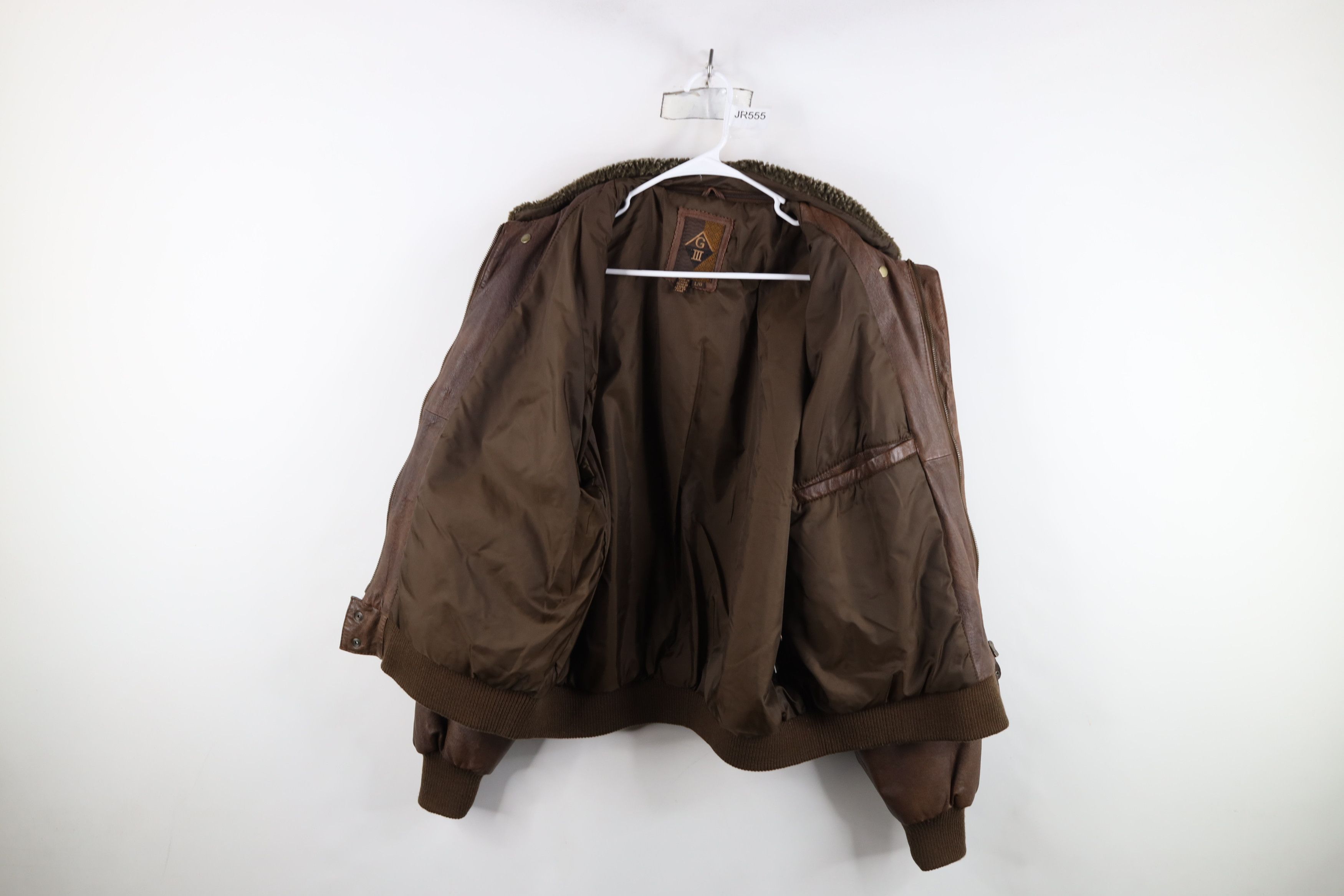 Vintage Vintage 90s Streetwear Leather B3 Flight Bomber Jacket Brown Size US L / EU 52-54 / 3 - 9 Thumbnail
