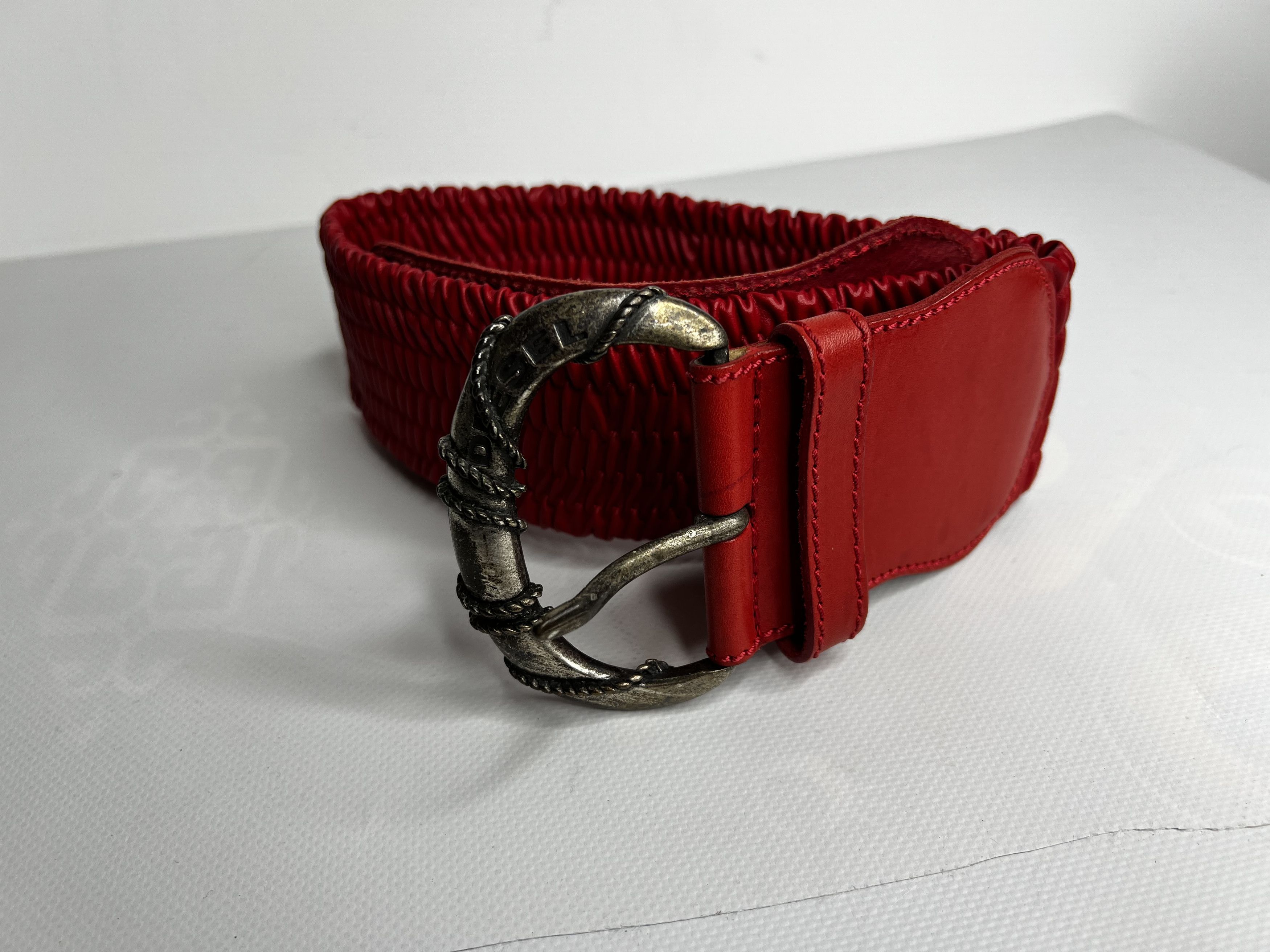 Diesel VINTAGE DIESEL RED LEATHER BELT LOGO Size ONE SIZE - 1 Thumbnail
