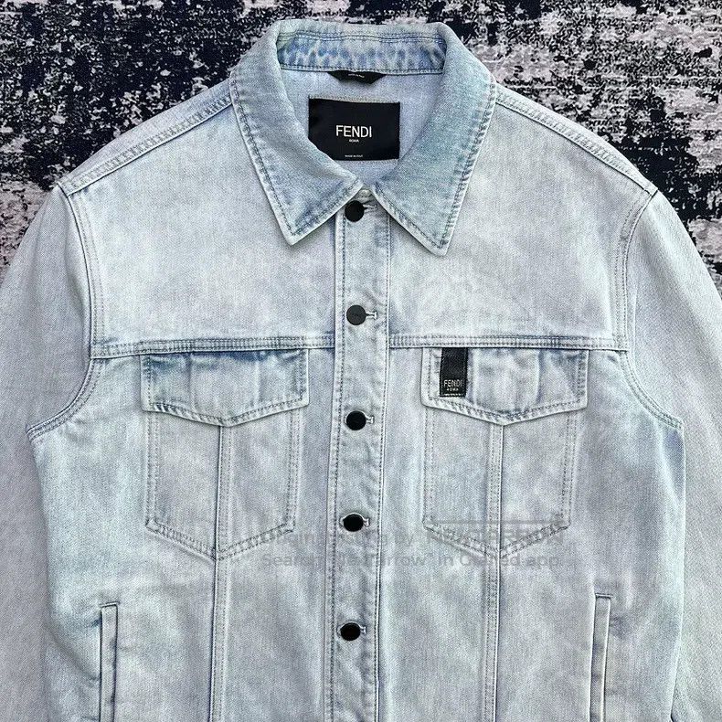 Fendi Fendi Letter Logo Embroidered Washed Denim Jacket Size US M / EU 48-50 / 2 - 2 Thumbnail