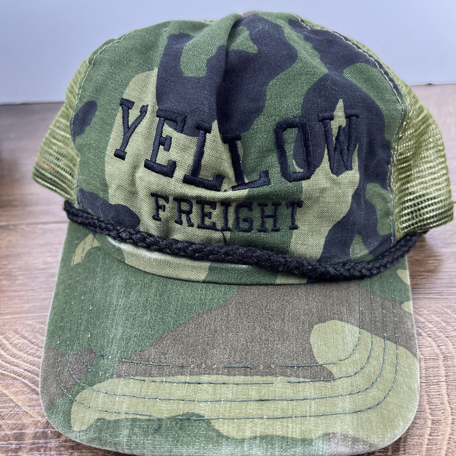 Other Yellow Freight Snapback Hat Camo Green Hat Adjustable Green Size ONE SIZE - 6 Thumbnail