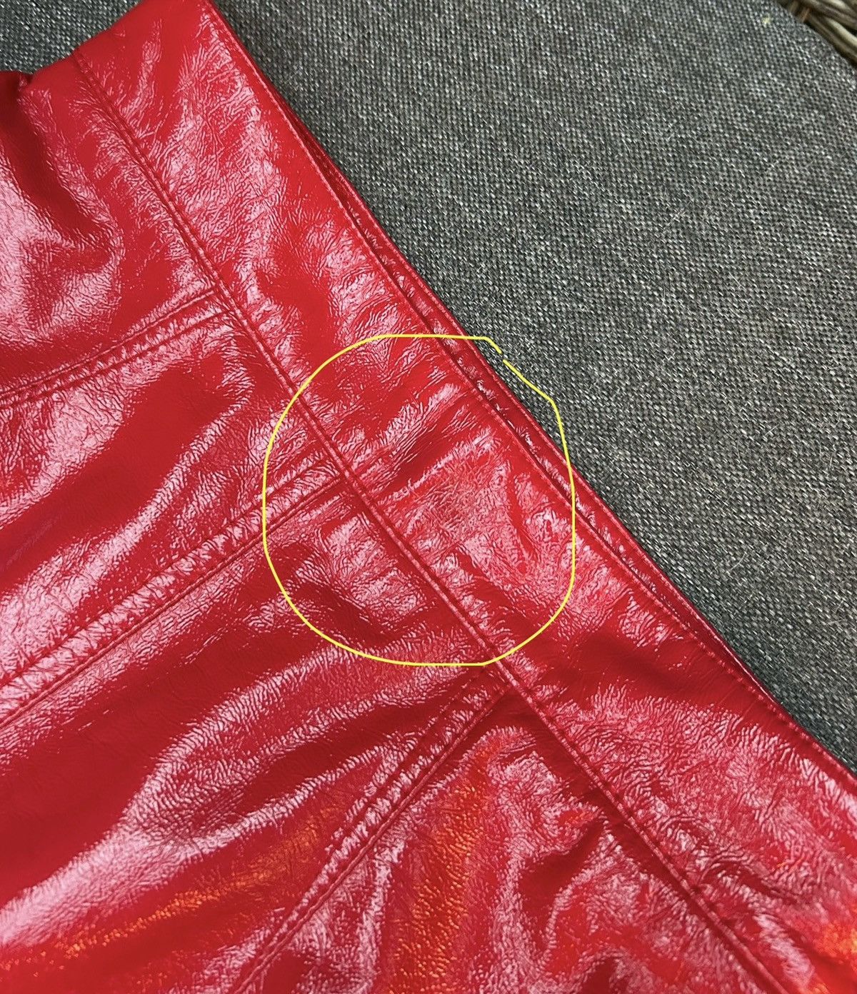 Fiorucci FIORUCCI Red Vinyl Margot Skinny Skirt Size 24 Made In Italy Size 24" / US 00 / IT 34 - 8 Thumbnail