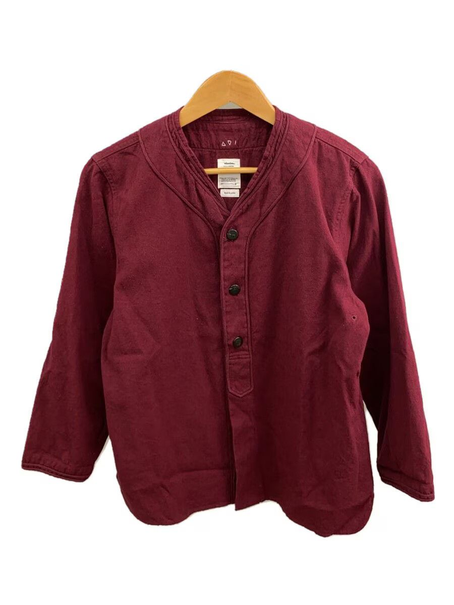 Visvim Visvim Linen Long Sleeve Shirt Bordeaux Plain Size US L / EU 52-54 / 3 - 1 Thumbnail