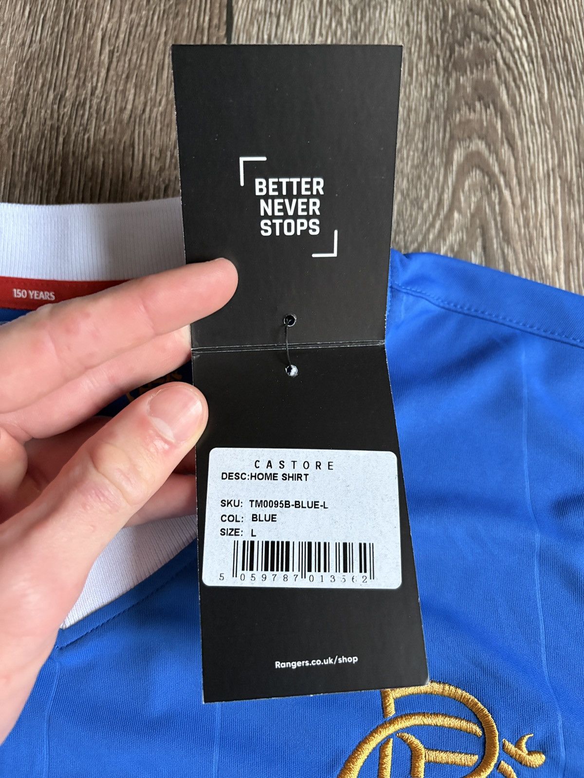 Castore Glasgow Rangers Home 2021/2022 Anniversary Castore Jersey Size US L / EU 52-54 / 3 - 4 Thumbnail