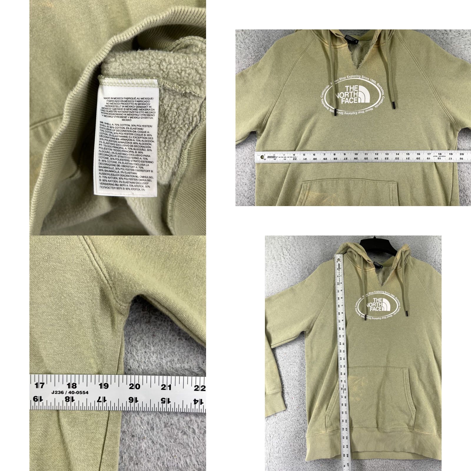 The North Face VINTAGE The North Face Hoodie Shirt Women M Green Logo Pocket Small Flaw Size M / US 6-8 / IT 42-44 - 8 Thumbnail