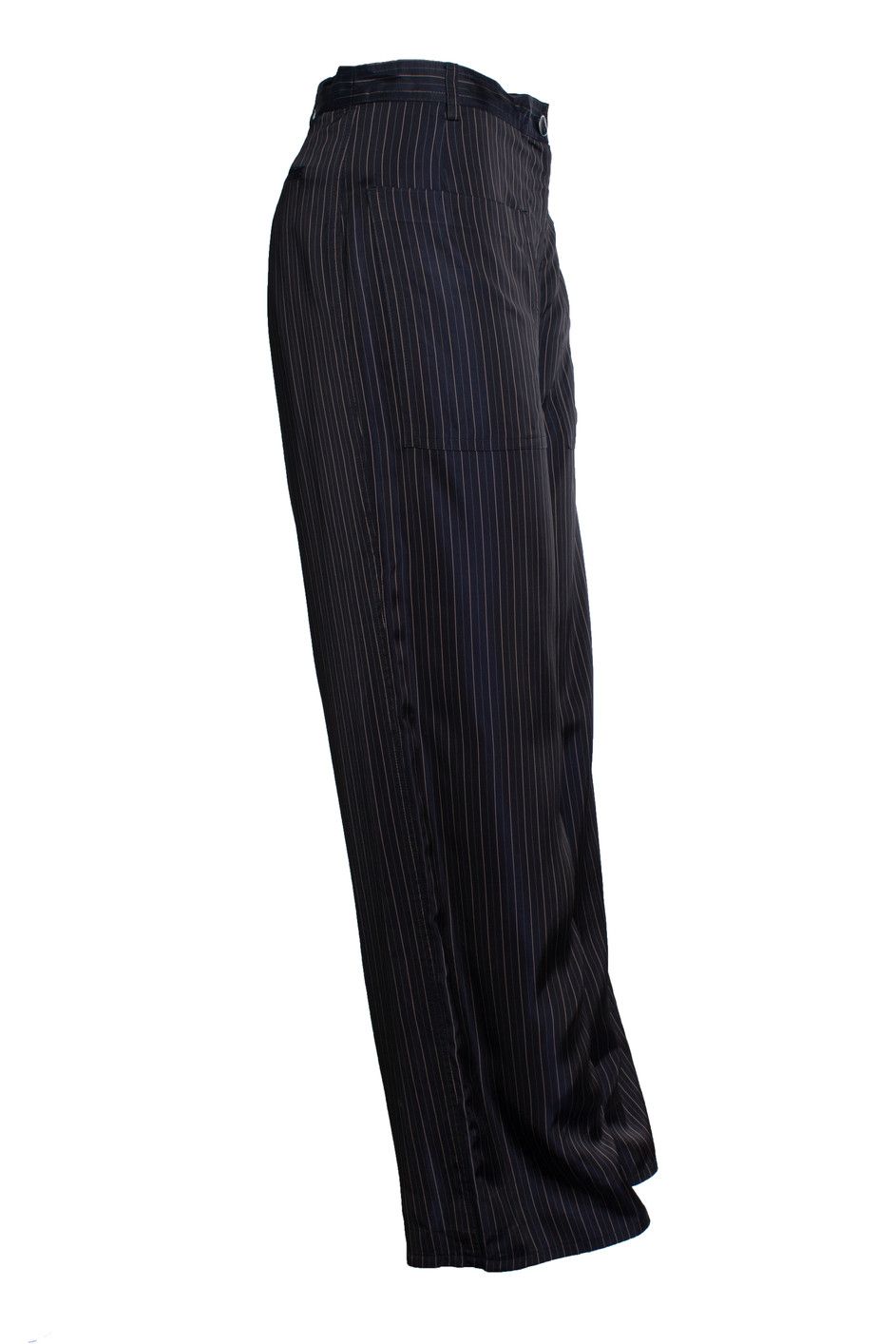 Dries Van Noten Dries van noten, striped wide leg shiny pantalon Size 28" / US 6 / IT 42 - 4 Thumbnail