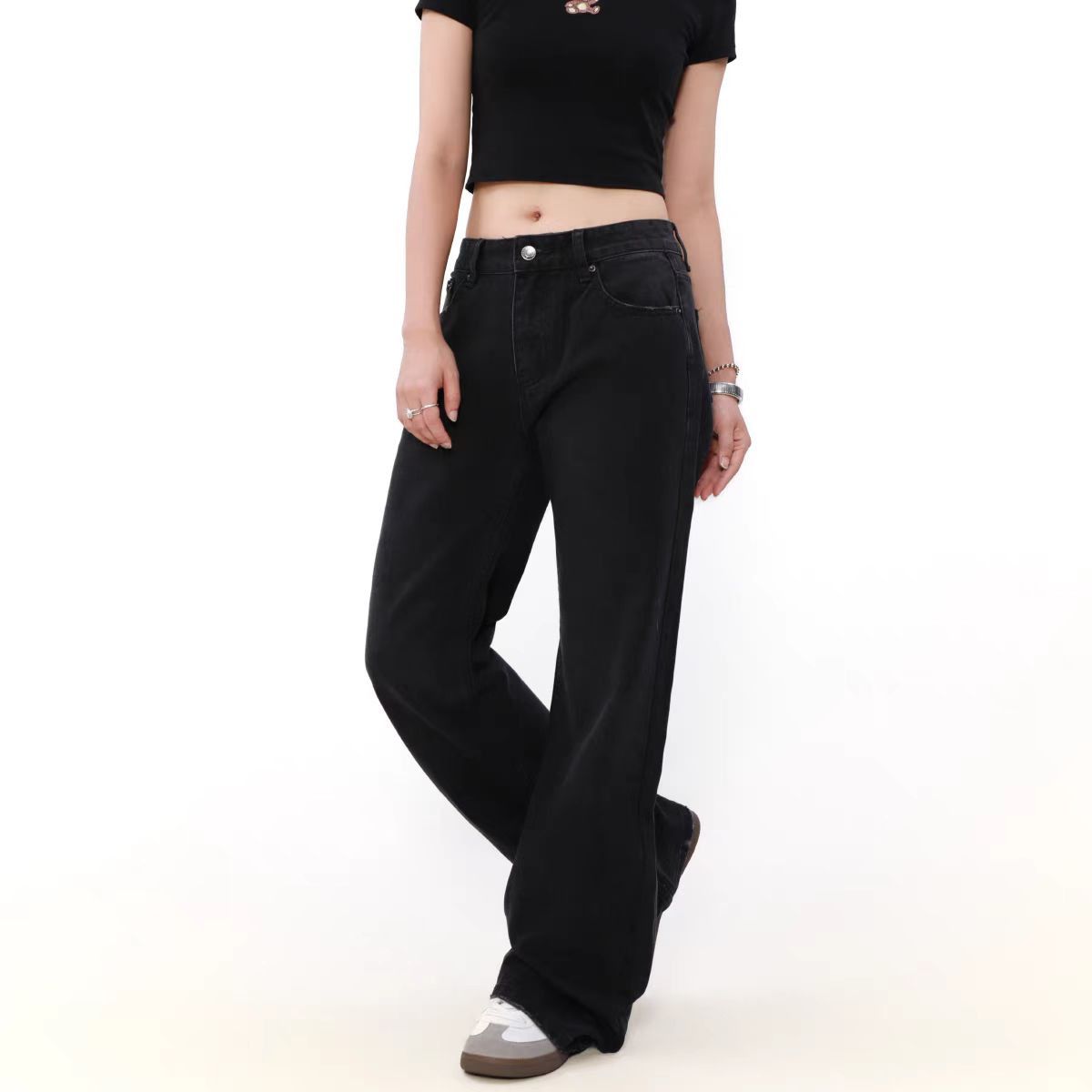 Japanese Brand × Jean Vintage frayed black micro flare jeans Size US 30 / EU 46 - 3 Thumbnail