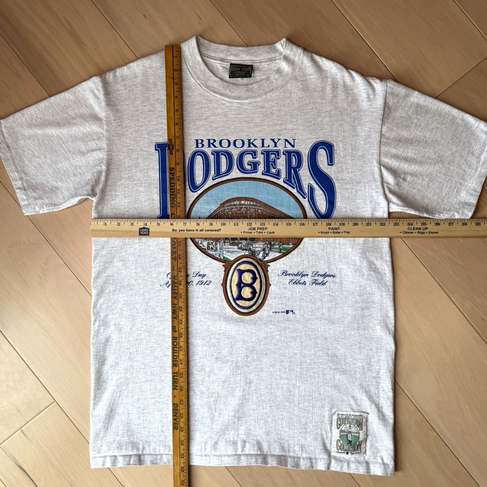 MLB VINTAGE Brooklyn Dodgers Shirt XL Gray 90s MLB Baseball New York Jackie Robinson Size US XL / EU 56 / 4 - 2 Thumbnail