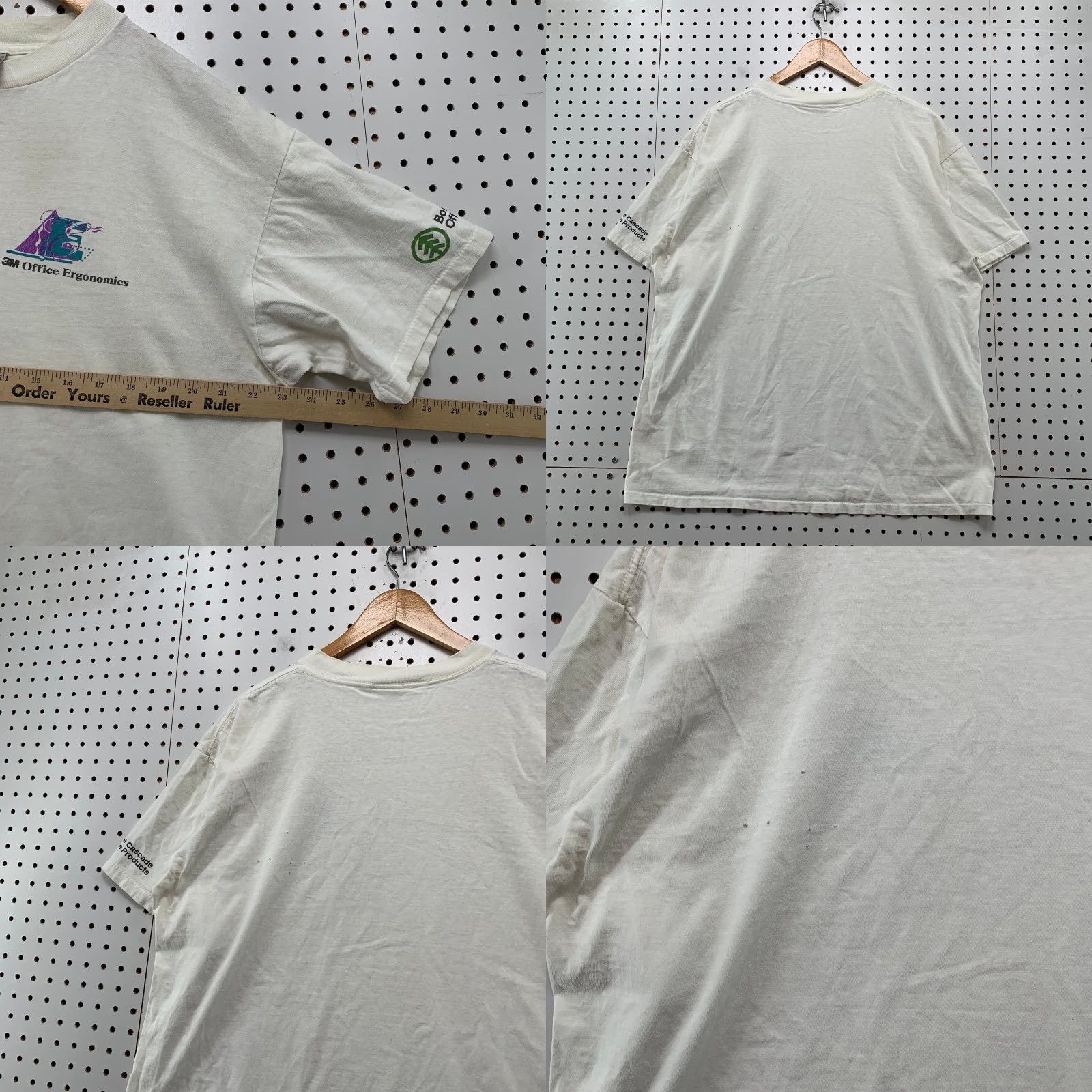 Vintage VINTAGE 3M Office Ergonomics Shirt Mens XL White Single Stitch 90s USA Office T Size US XL / EU 56 / 4 - 8 Thumbnail