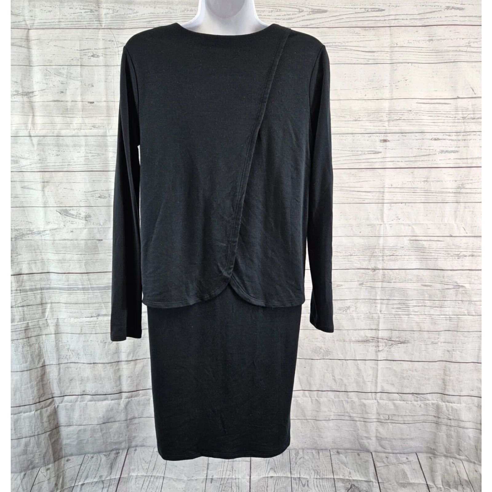J. Jill Pure Jill Luxe Tencel Womens Dress XS Solid Black Layered Long Sleeve Shirt Dress Womens XS Black Layered 1920s? Size XS / US 0-2 / IT 36-38 - 4 Thumbnail