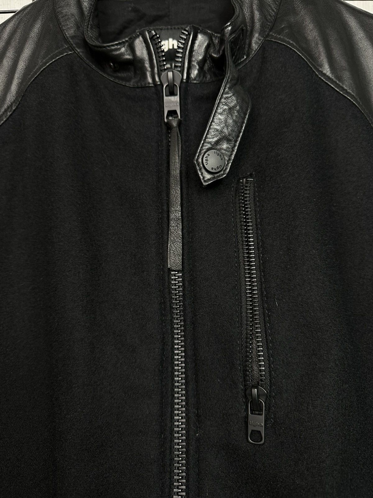 tigha Tigha motorcycle Patchwork Leather Jacket Wool Men XXL Size US XXL / EU 58 / 5 - 7 Thumbnail