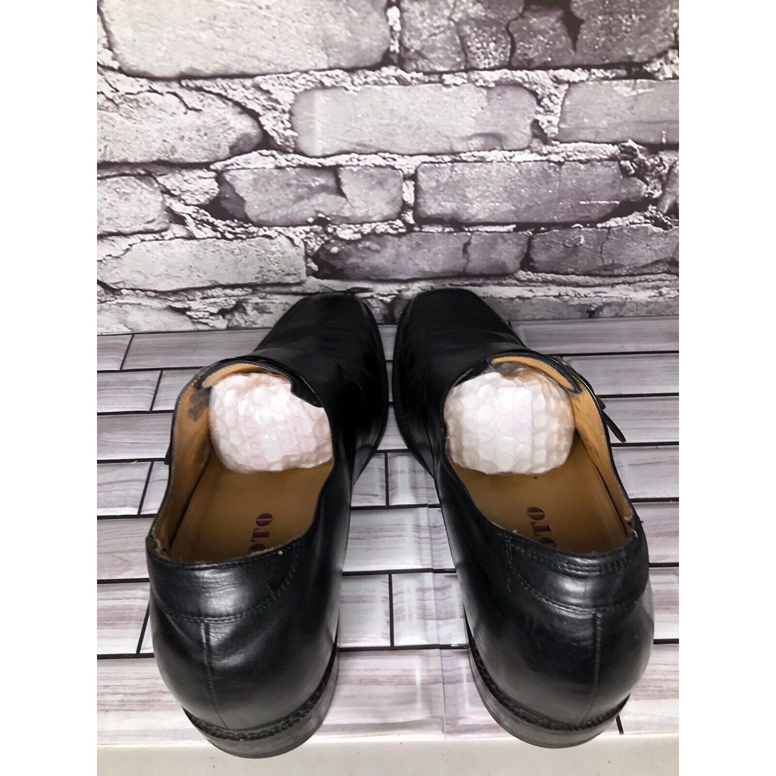 Koto Toto Black Leather Monk Buckle Strap Loafers Dress Shoes Men Size US 10.5 / EU 43-44 - 5 Thumbnail