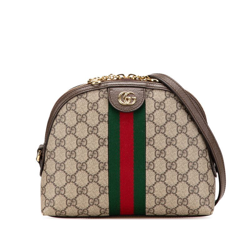 Gucci Gucci GG Supreme Ophidia Shoulder Bag 499621 Brown Pvc Leather Leather Crossbody Bag 499621, Women's