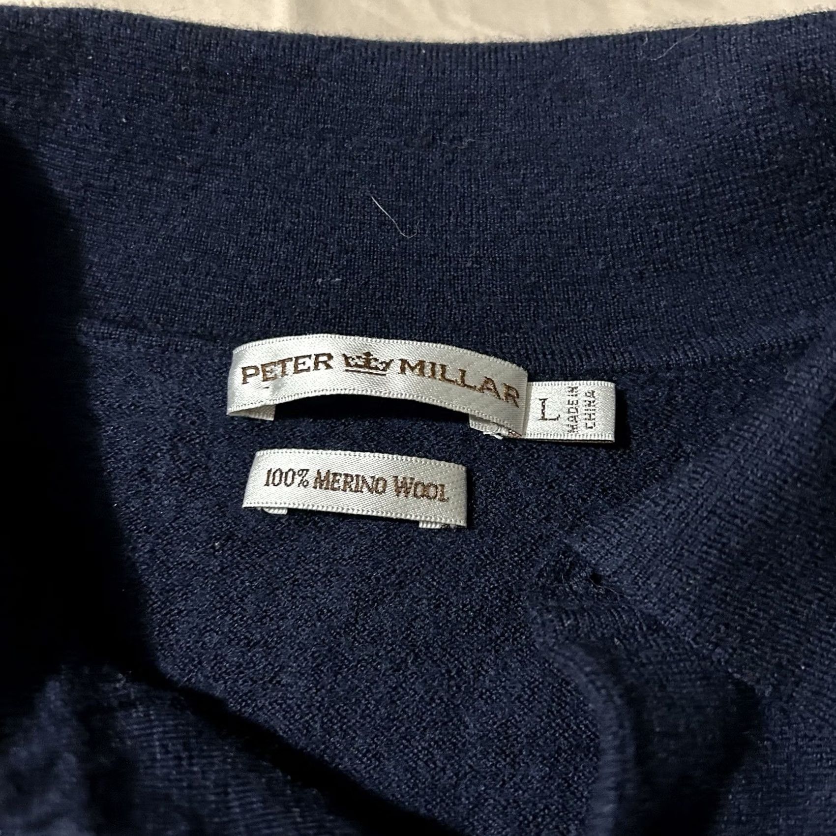 Peter Millar Peter Millar Merino Wool Golf Polo Sweater Navy L Mens Size US L / EU 52-54 / 3 - 3 Thumbnail