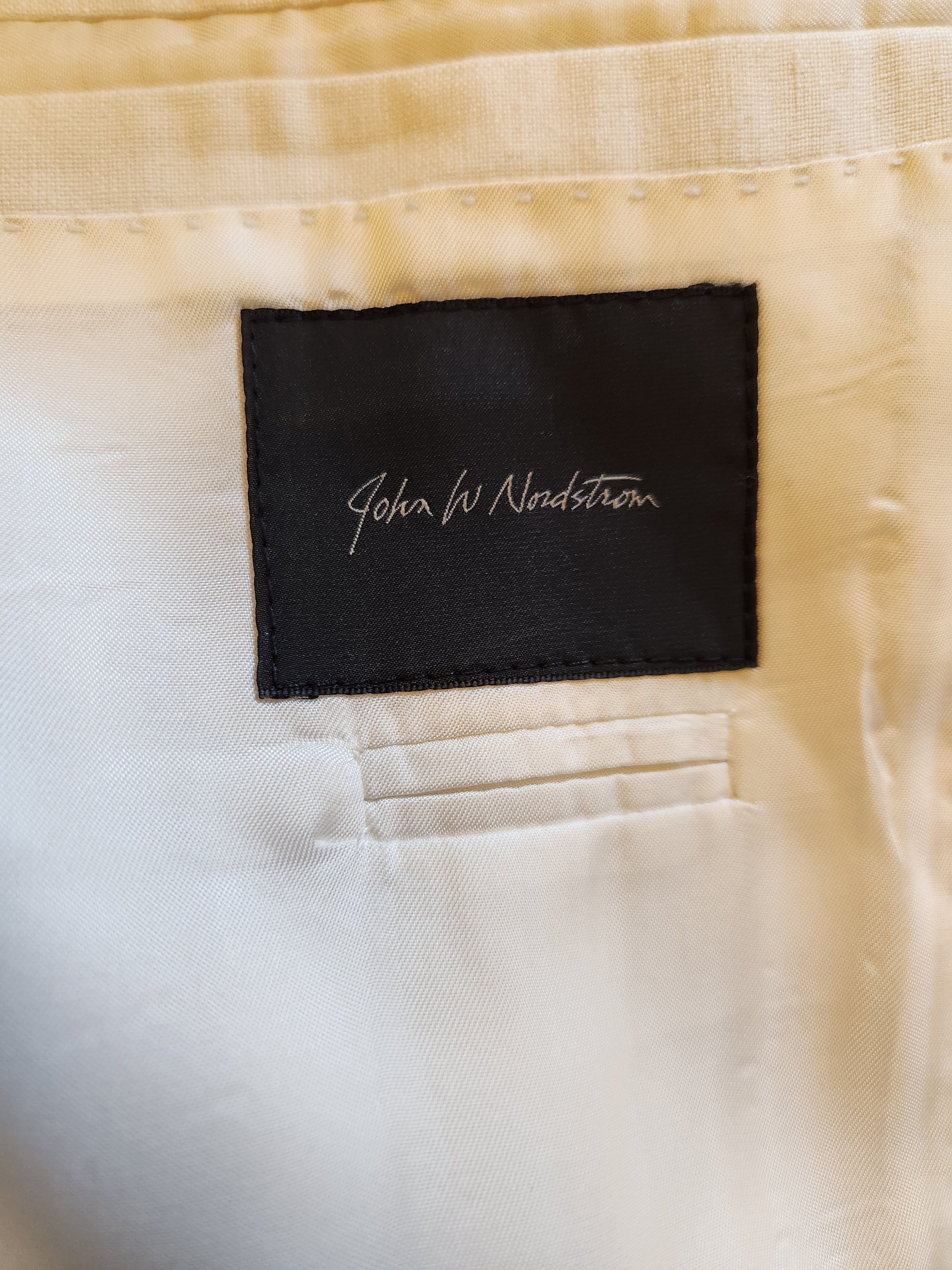 Nordstrom Men's 100% Linen White 2 Button Blazer Size 46R - 5 Thumbnail