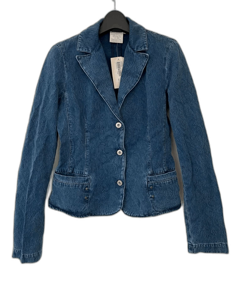 Versace Versace Women's Denim Blazer with Floral Pattern Size XS / US 0-2 / IT 36-38 - 1 Thumbnail