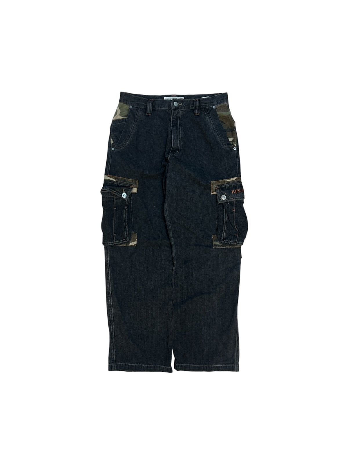 Vintage VINTAGE PJ'S SURF Baggy Denim Cargo Pants Camo Patchwork Y2K Size US 32 / EU 48 - 1 Thumbnail
