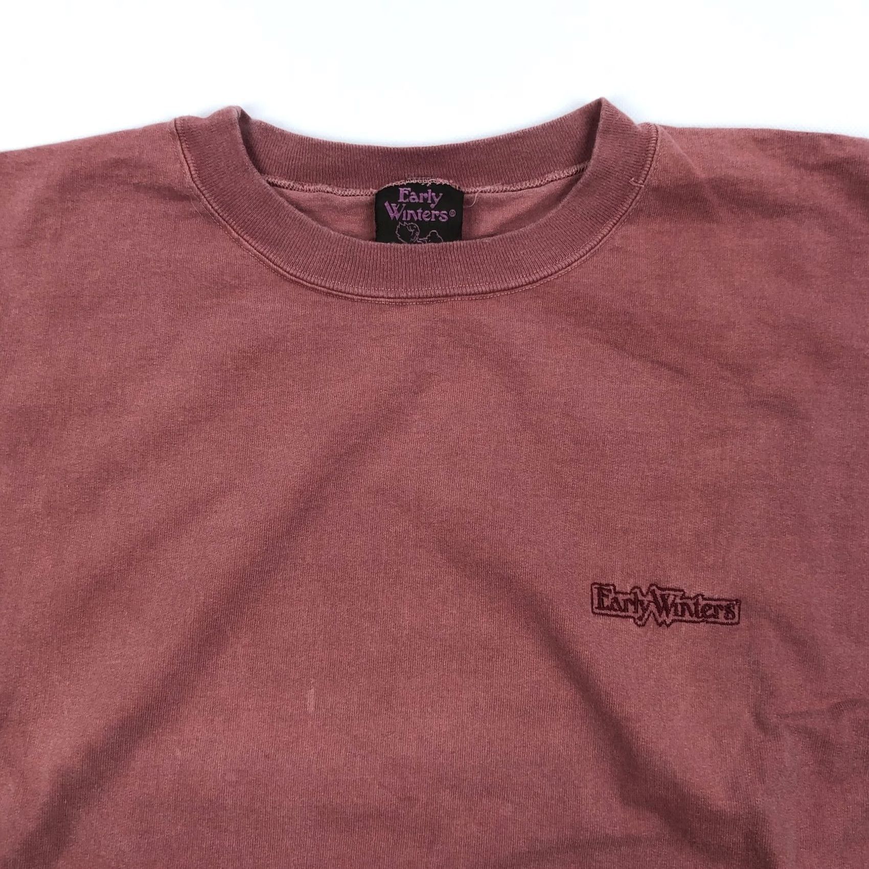 Vintage VINTAGE Early Winters T-Shirt Crew Neck Long Sleeve Men XL Dusty Red USA Embroidered Logo Size US XL / EU 56 / 4 - 2 Thumbnail