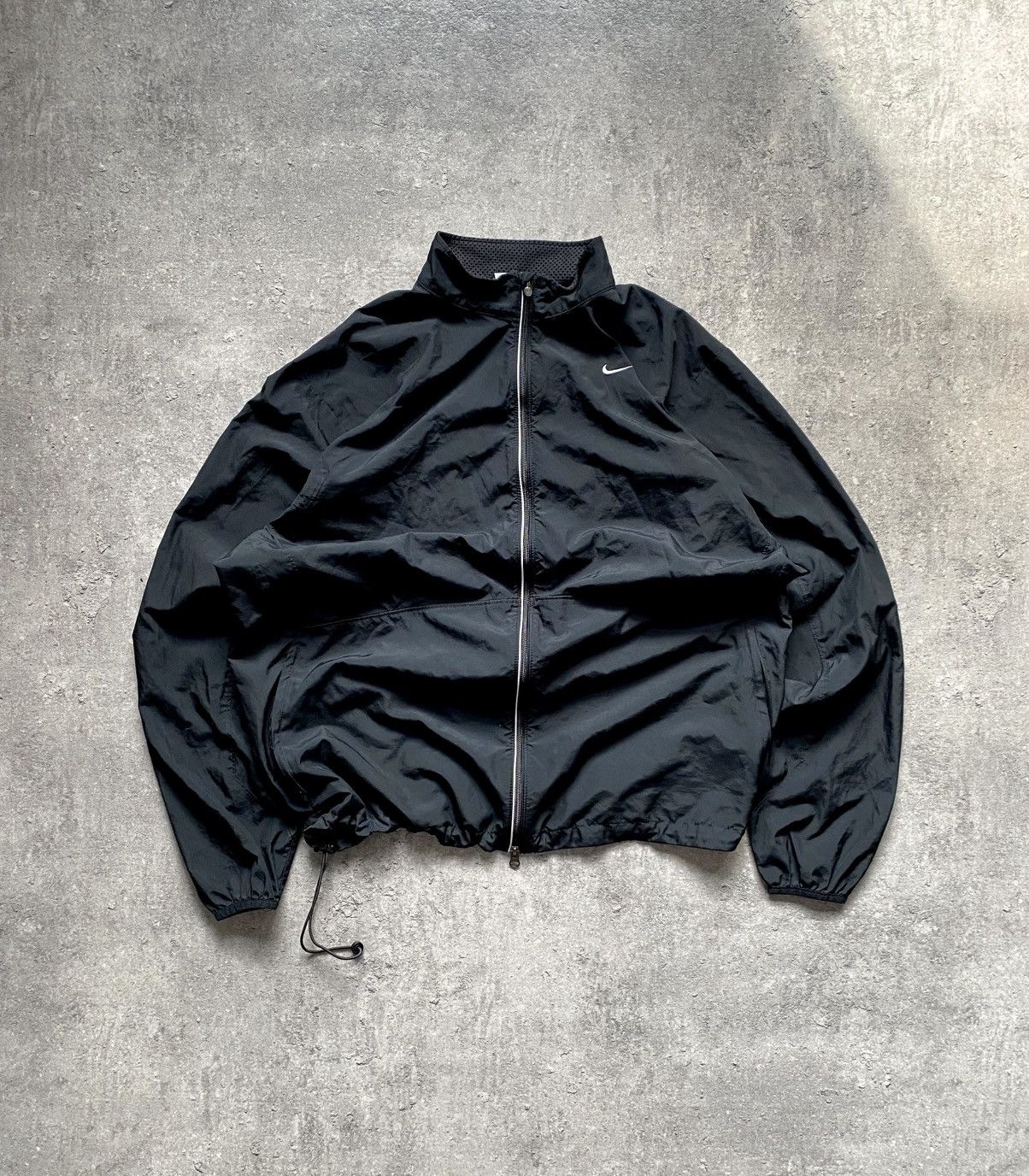 Vintage Y2K Nike Black Windbreaker Jacket Full Zip Swoosh